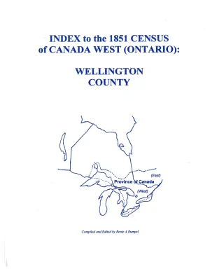 Index to the 1851 Census of Canada West (Ontario) Wellington County