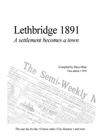 Lethbridge 1891: A settlement becomes a town (eBook)