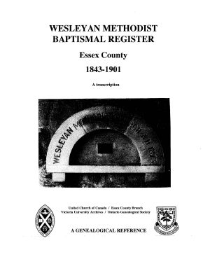 Wesleyan Methodist BAPTISMAL Register, Essex County1843-1901