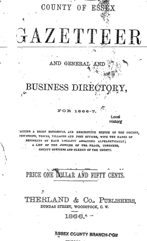 The County of Essex Gazetteer 1866-7