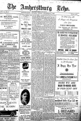 Amherstburg Echo Births, Marriages and Deaths 1925