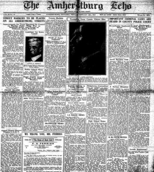 AMHERSTBURG ECHO Births, Marriages and Deaths 1937