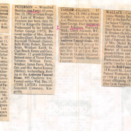 Windsor Star Obituaries 1982 April