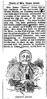 Early Essex County Family Obituaries and some Family Histories