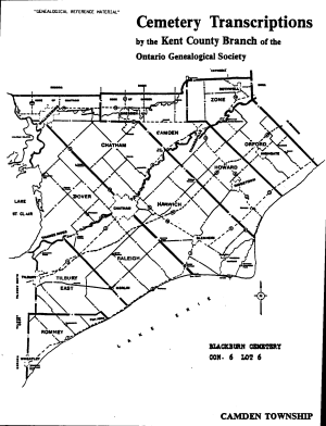 Blackburn Cemetery/Union Burial - Camden Township & Gore, Chatham-Kent