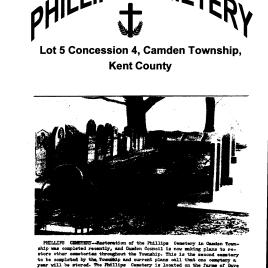 Phillips Cemetery – Camden Township & Gore, Chatham-Kent