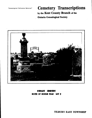 Stewart Cemetery                                                                                                            Tilbury East, Chatham-Kent                                                     ISBN 155116-281-4