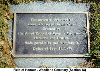Hamilton_East Flamborough Township, Woodland Cemetery, Section 5 Vets (Part 2)