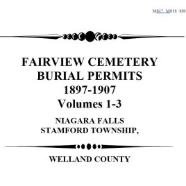 M017, M018, M019 Fairview Cemetery Burial Permits (all) 1897-1907 (84 pgs)