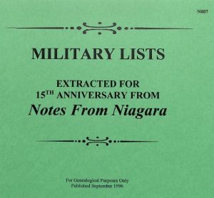 N007 Military Lists 1784 to 1871 (50 pgs)