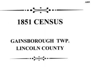 A009 1851 Gainsborough Township Census (65 pgs)