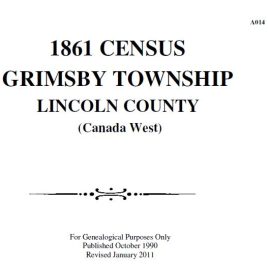 A014 1861 Grimsby Census (86 pgs)