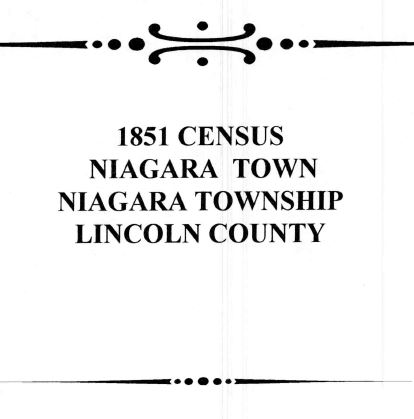 A017 1851 Niagara Town Census (72 pgs)