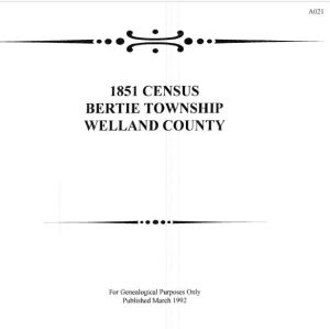A021 1851 Bertie Township Census (78 pgs)