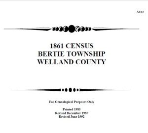 A022 1861 Bertie Township Census (78 pgs)