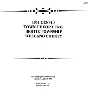 A023 1861 Town of Fort Erie Census (28 pgs)