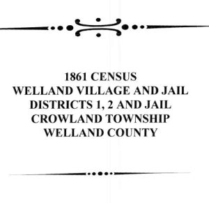 A026 1861 Welland Village & Jail Census (27 pgs)
