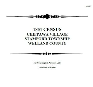 A032 1851 Chippawa Village Census (45 pgs)