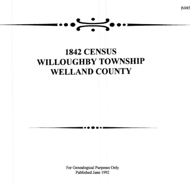 A045 1842 Willoughby Township Census (16 pgs)