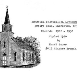 Emmanuel Evangelical Lutheran Church Records Sherkston 1902-1950 (50 pgs)