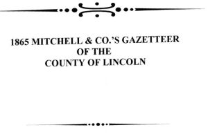 M003 1865 Mitchell and Co Gazetteer Lincoln Co (47 pgs)