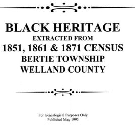 M011 Black Heritage Extractions 1851, 1861, 1871 Bertie Twsp (22 pgs)