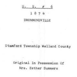M014 SS#6 Drummondville 1874 school records (7 pgs)