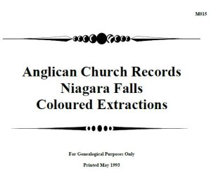 M015 Coloured Extractions Anglican Church Records (27 pgs)