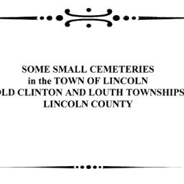 M026 Small Cemeteries in the Town of Lincoln (64 pgs)