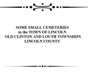 M026 Small Cemeteries in the Town of Lincoln (64 pgs)