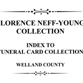 M027 Index to Florence Neff-Young Funeral Card Collection 1905-1993 (28 pgs)