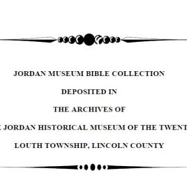 M030 Jordan Museum Bible Collection (24 pgs)