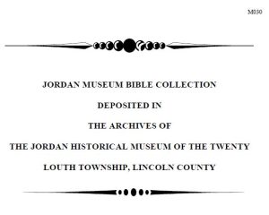 M030 Jordan Museum Bible Collection (24 pgs)