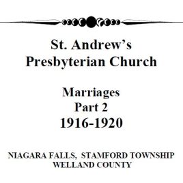 St Andrews Church Niagara Falls Marriages Part 2_1916-1920 (27 pgs)