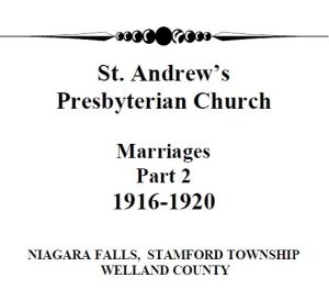 St Andrews Church Niagara Falls Marriages Part 2_1916-1920 (27 pgs)