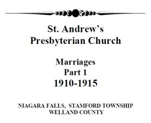 St Andrew's Church Niagara Falls Marriages Part 1_1910-1915 (74 pgs)