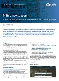 Handy Guide: Online Newspapers, Getting the Most Out of the British Newspaper Archive (United Kingdom)