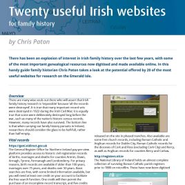 Handy Guide: Twenty Useful Irish Websites for Family History