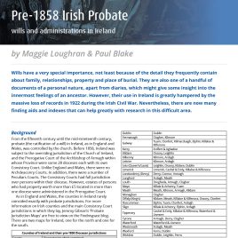 Handy Guide: Pre-1858 Irish Probate Wills and Administrations in Ireland