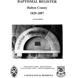 Halton County Wesleyan Methodist Baptismal Register 1829-1897