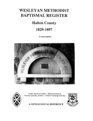 Halton County Wesleyan Methodist Baptismal Register 1829-1897