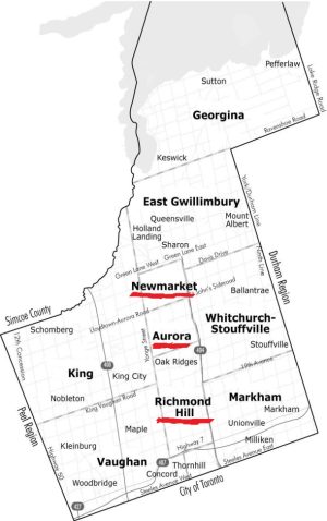 Aurora, Richmond Hill, Newmarket
