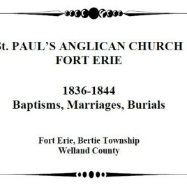 C026 St Paul’s Anglican Church Register Fort Erie (116 pgs)