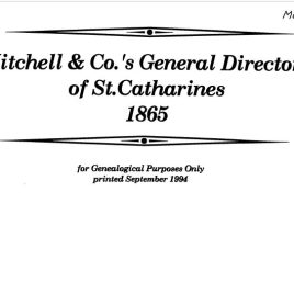 M005 1865 Mitchell and Co. Gazetteer St Catharines (55 pgs)