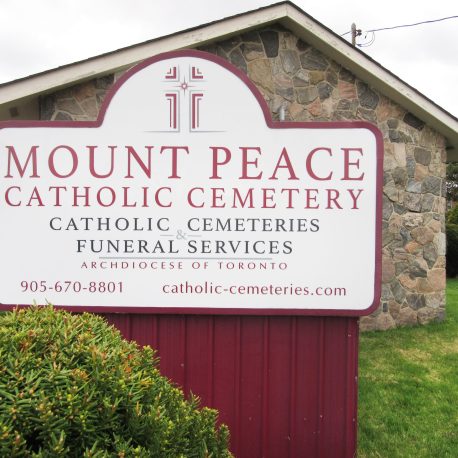 Mount Peace Catholic Cemetery Sign