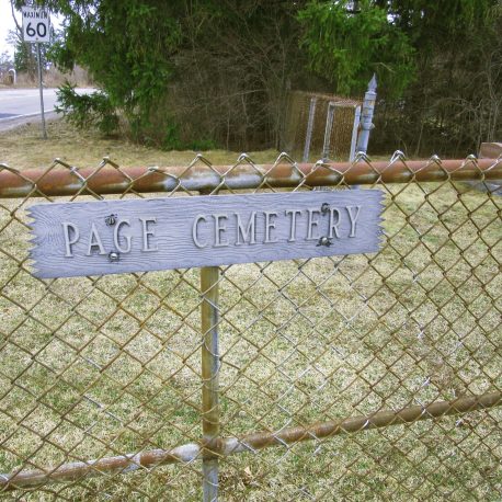 Page Cemetery Sign