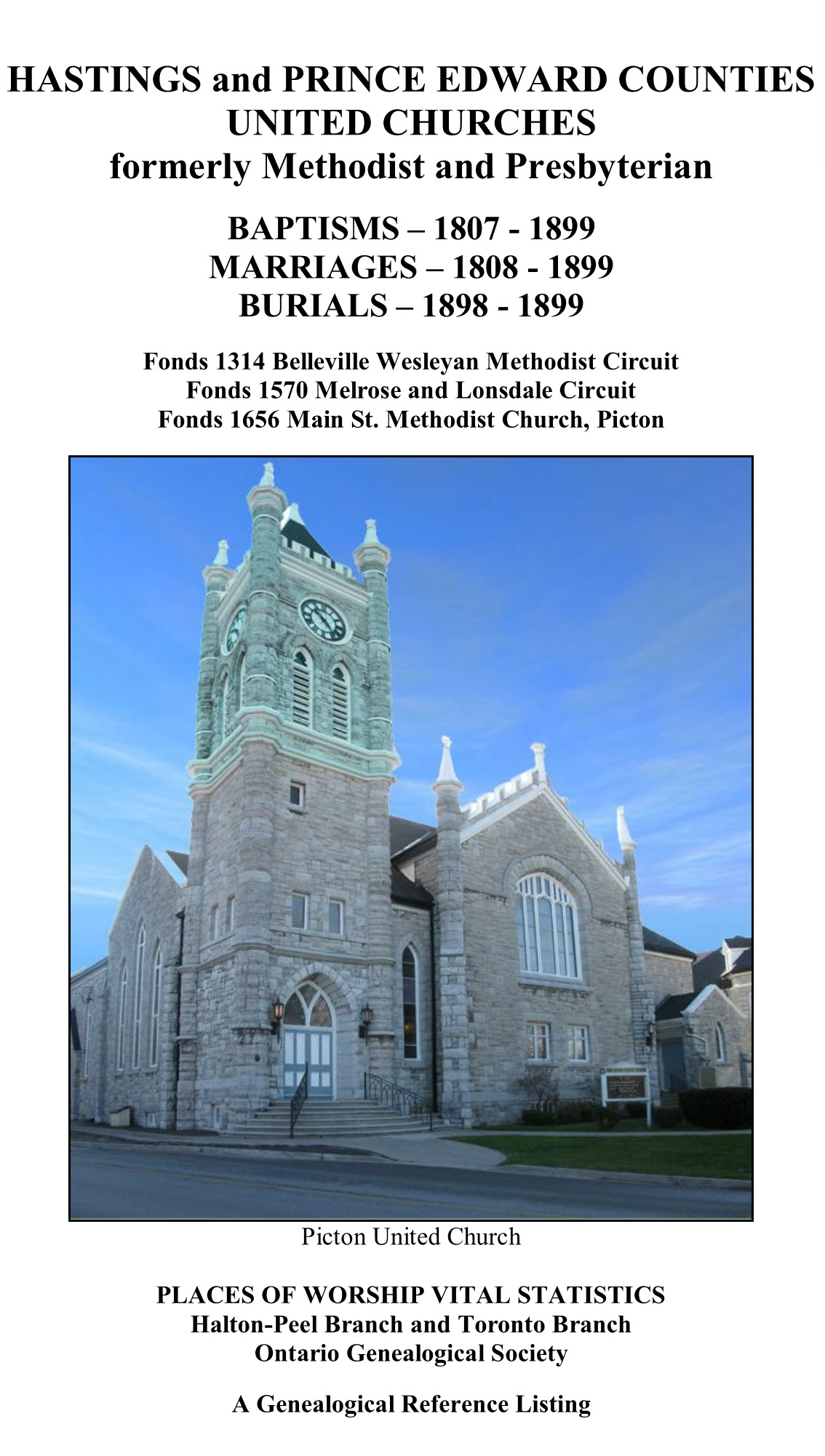 United Church Records for Hastings and Prince Edward Counties