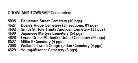 Crowland Township Cemeteries