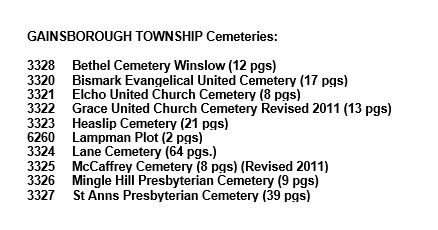 Gainsborough Township Cemeteries