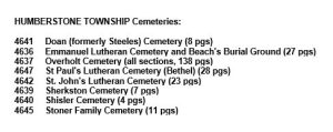 Humberstone Township Cemeteries